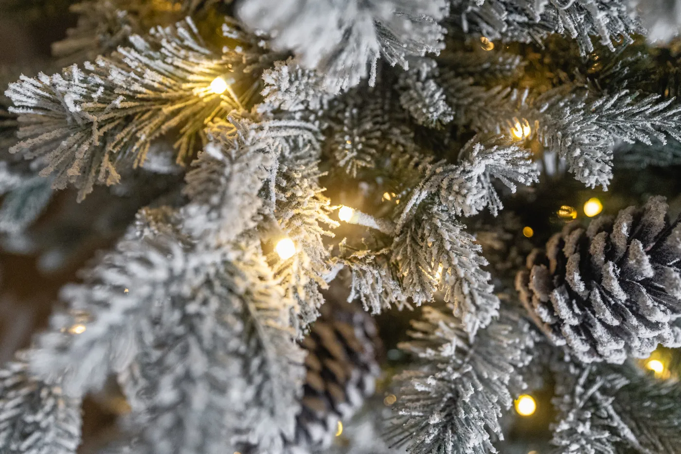 BOSK Snowy Winterfold Fir Pre Lit Christmas Tree 6.5ft - Cambridge Home & Garden