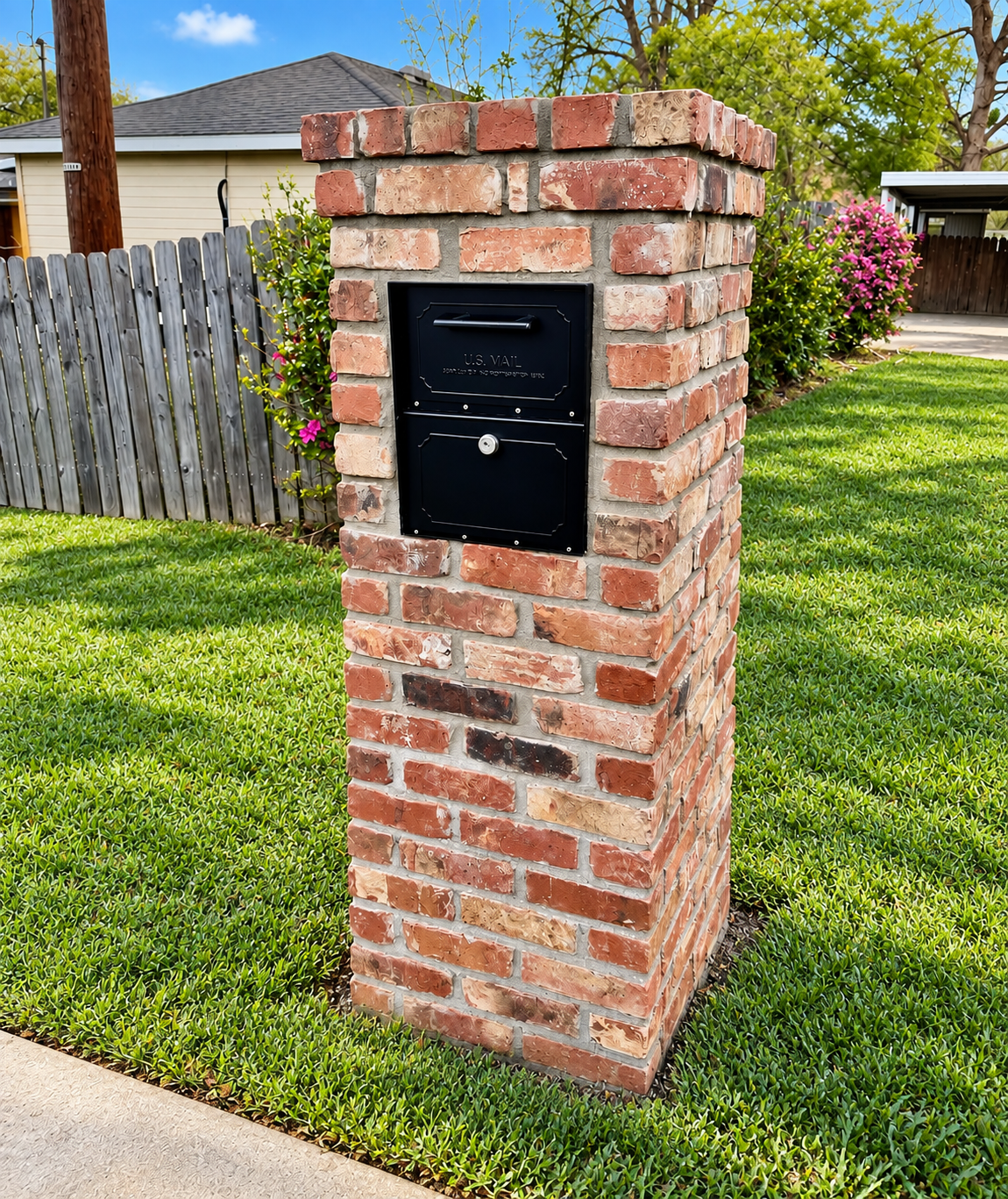 Brick Mailbox Installation in Lafayette, LA | Flowergirls