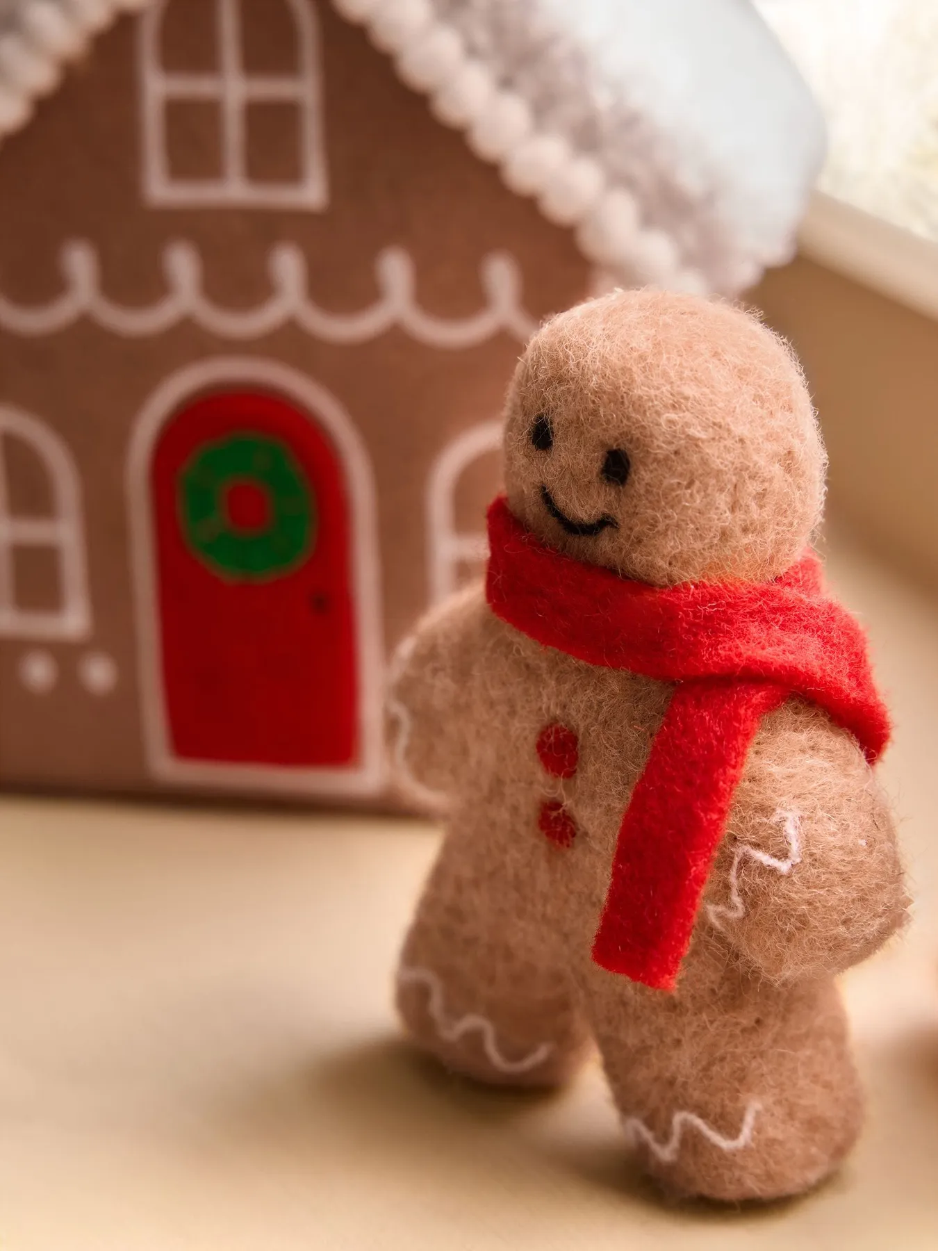 Buy 5 Piece Natural Felt Gingerbread Family Scene from Next USA