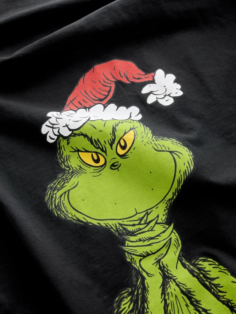 Buy Black Grinch Christmas Graphic Print T-Shirt from Next Italy