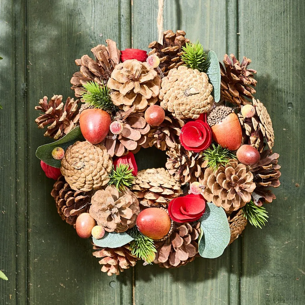 Buy Dibor Pine Cone and Flower Wreath - Brown | Christmas wreaths and  garlands | Argos