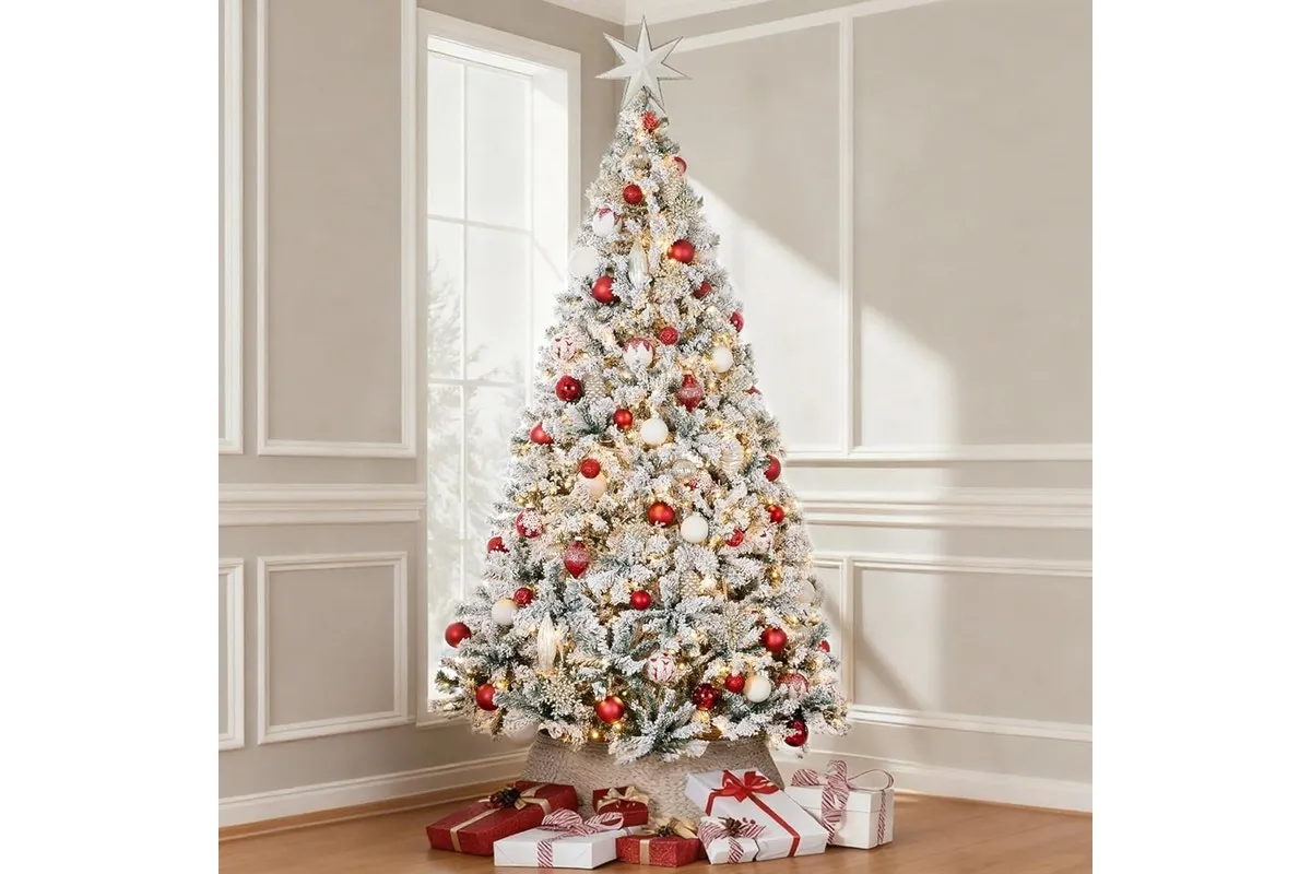 Buy EVGN Green Artificial Christmas Tree - Balsam-Inspired Unlit Xmas Tree, Hinged Full Pine with Dense Branch Tips & Metal Stand - Indoor/Outdoor Grand Holiday Decor | Matt Blatt