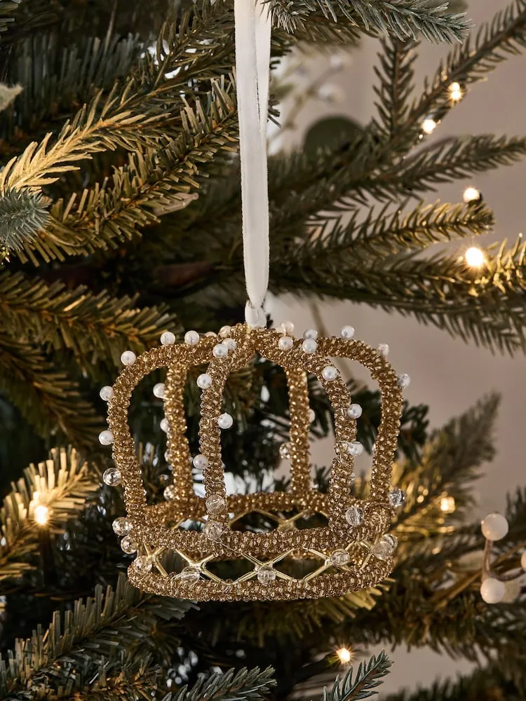 Buy Gold Beaded Crown Bauble from Next Qatar