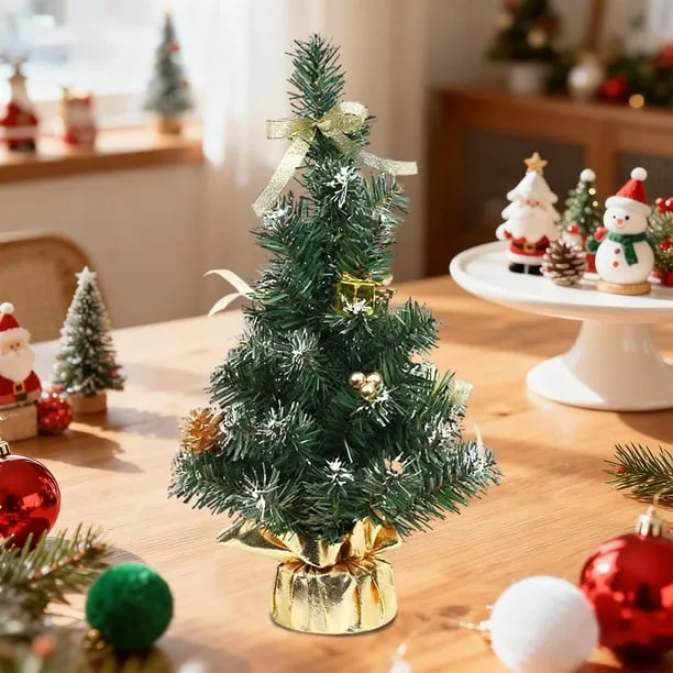 C Christmas Decorations Mini Gold Christmas Tree In Pot Office Decor Desktop Ornament Pvc Material Compact Size For Small Spaces Festive Styling 40Cm Height - Walmart.ca