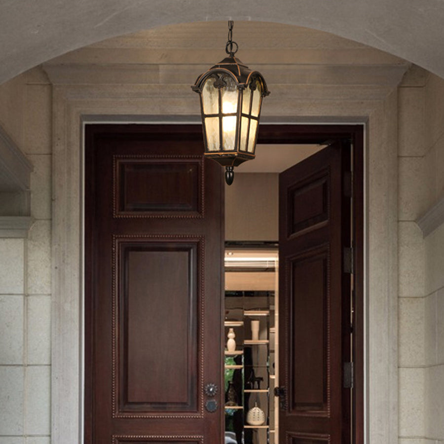 Cast Aluminum Porch Light, Roman-Style Glass Shade | Clérachic