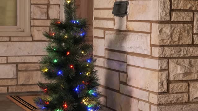 Celebrations T3PWWMA 3 ft. Slim LED 50 ct Table Top with Wood Base Color Changing Christmas Tree