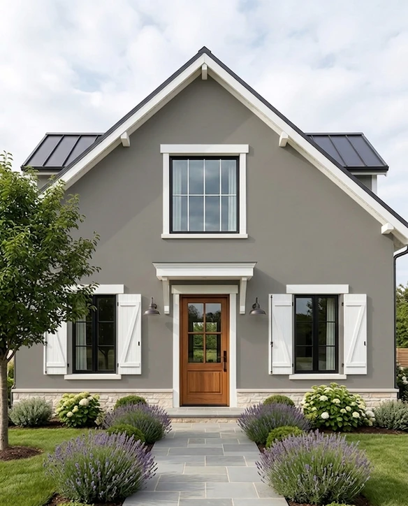 Charcoal Exterior with White Trim: Bold Modern Farmhouse