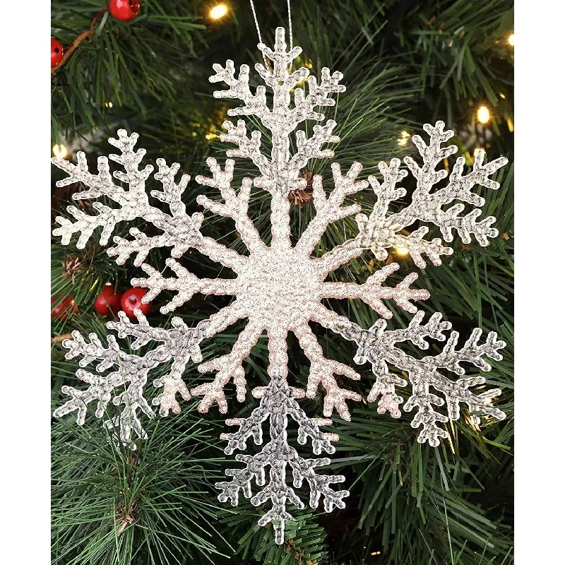 Christmas Concepts® 21cm 8' Large Glitter Decorated Snowflake Decoration - Christmas  Baubles (Rose Gold, Pack of 4) - Christmas Concepts
