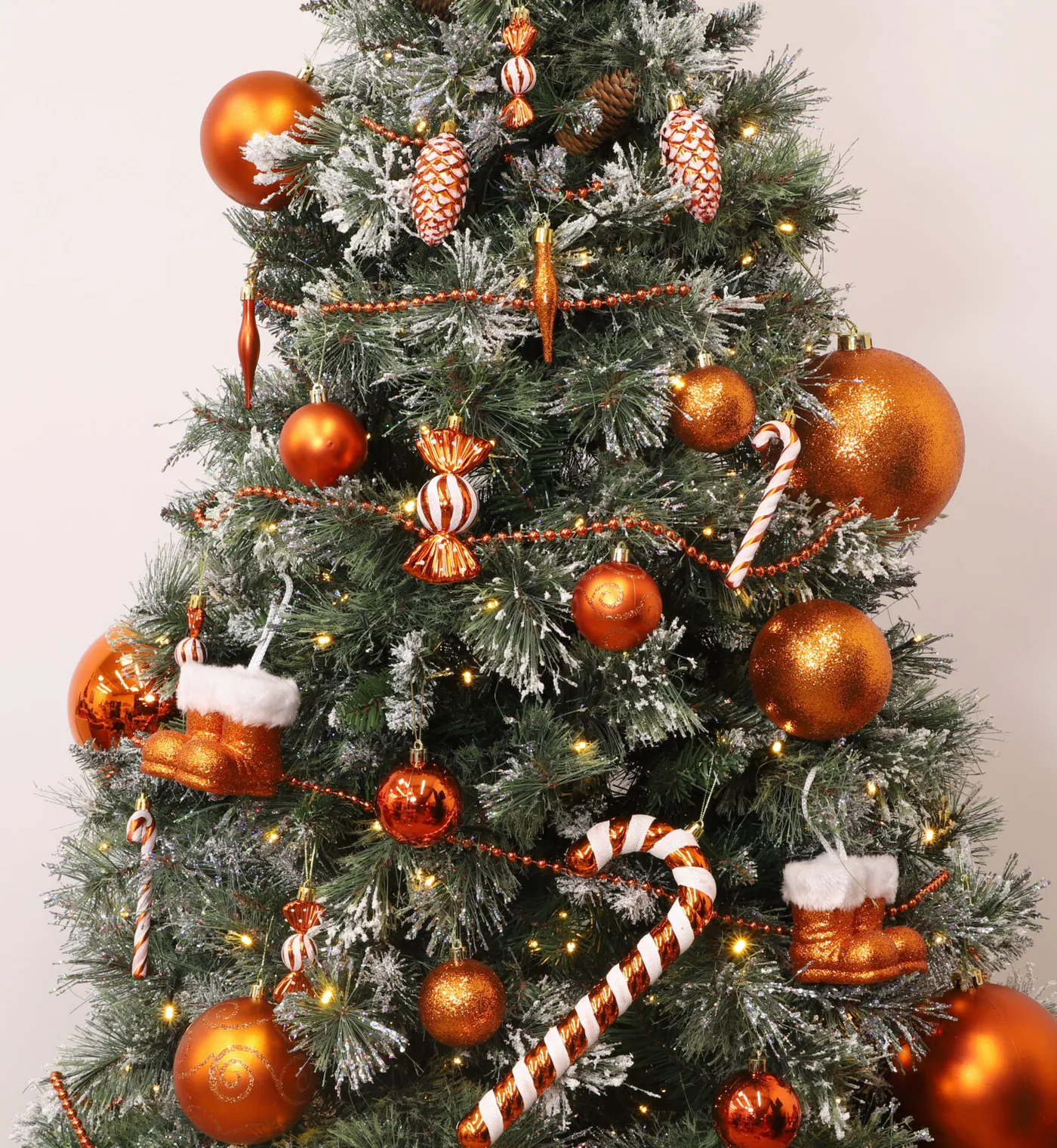 Christmas Concepts® Pack of 10-60mm Christmas Tree Baubles - Shiny, Matte & Glitter Decorated Baubles (Copper)