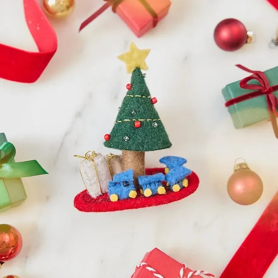 Christmas Decor Trains That Go Around The Christmas Tree Train Around The  Christmas Tree Ornament, Handmade Holiday Decor, Wool Toy Train Tree  Ornament, Classic Christmas Keepsake