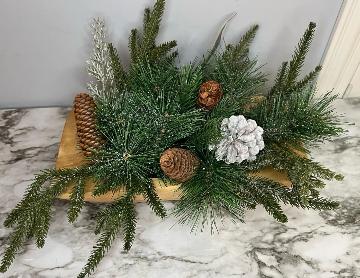 Christmas Decor Wood Tabletop Pinecone | Mercari