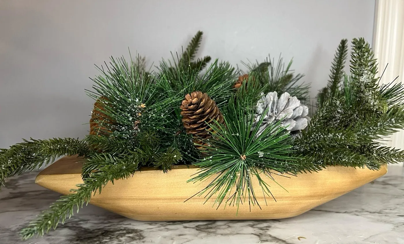 Christmas Decor Wood Tabletop Pinecone | Mercari