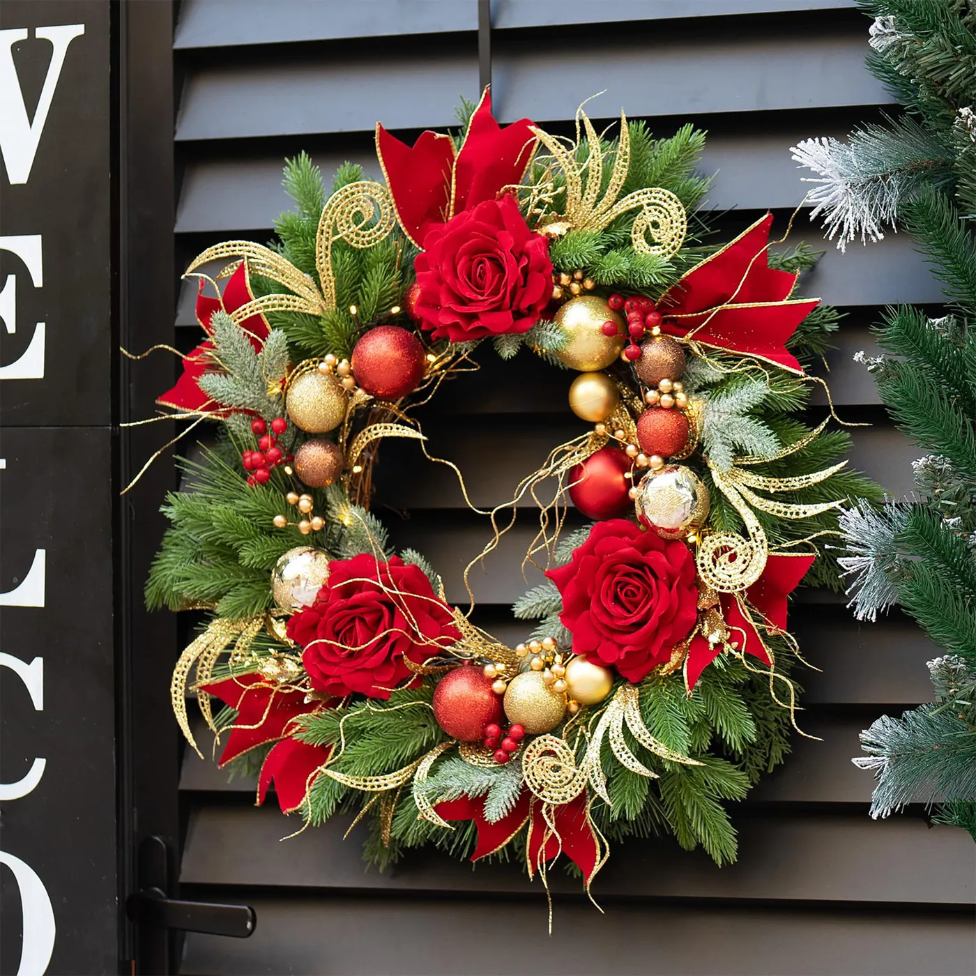 Christmas Decorating 24 In Christmas Wreath Bloomsbury Market 24 Inch Outdoor Christmas Door Wreath With Lights, Classic Christmas Wreath With Pine Cones, White Berries And Silver Ornament Design, .