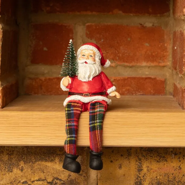 Christmas Decoration Shelf Sitting Santa Woodland Forest Old Fashioned Santa, Vintage Style Santa, Santa Shelf Sitter,