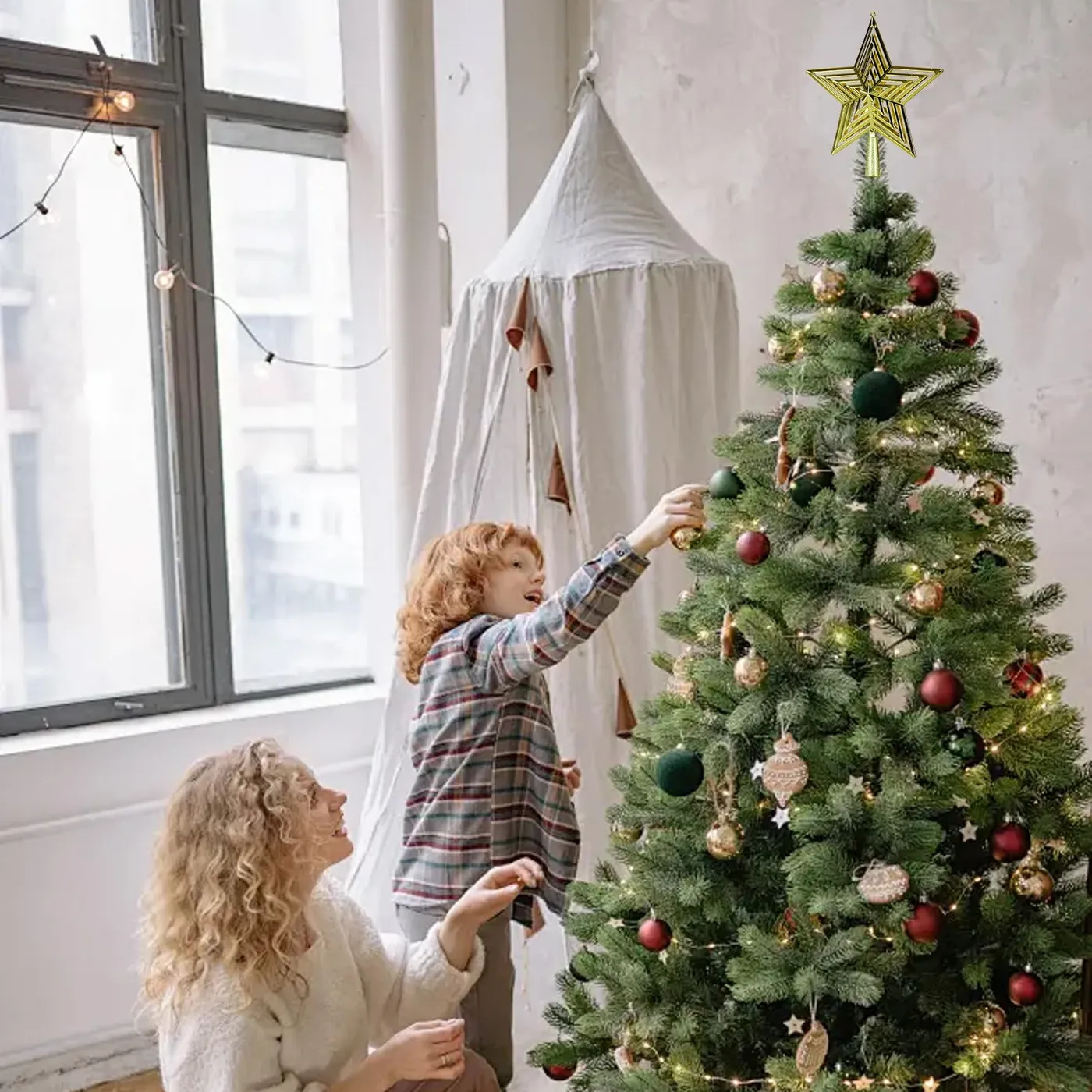 Christmas Decorations Topper, Christmas Tree Ornaments - Star Christmas Tree Top Decoration Holiday Decoration Three-Dimensional Top Star Hollow Pentagram Tree Top Star - Walmart.ca