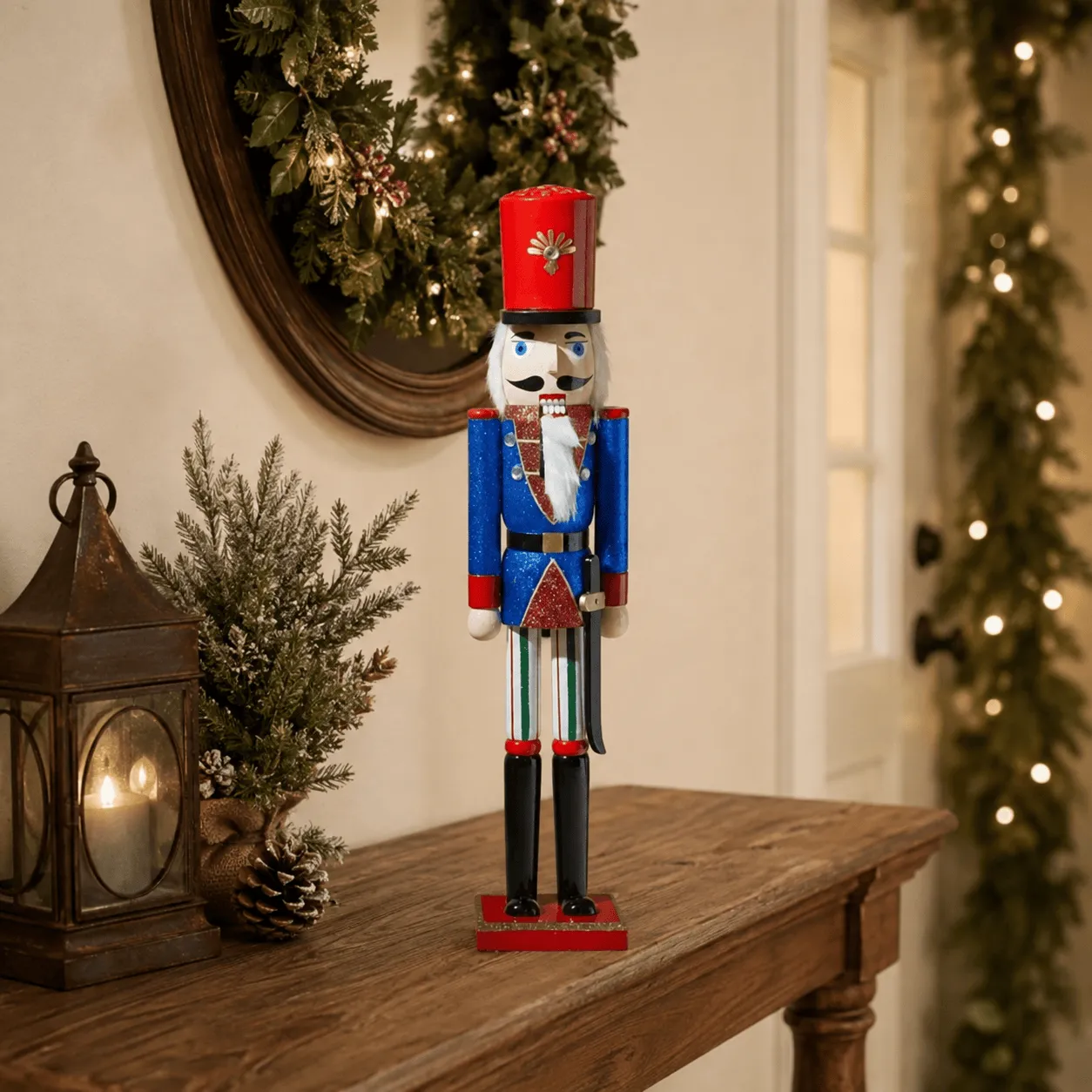 Christmas Full Size Nutcracker Giant Commercial Size Wooden Christmas Nutcracker Soldier 6' Red Black Christmas Central