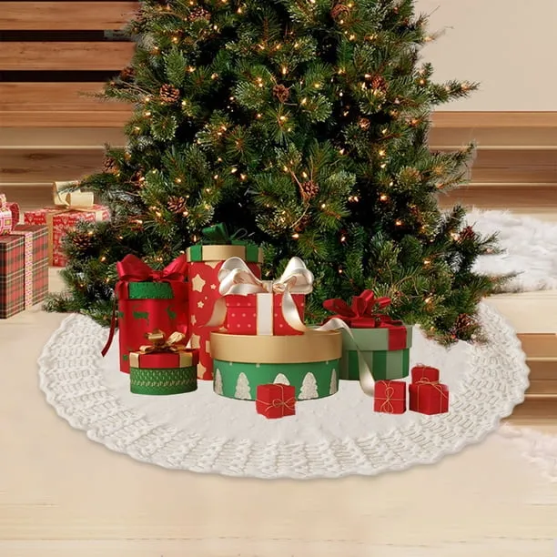 Christmas Knitted Tree Skirt, Soft Reusable Holiday Tree Base Cover with  Ties for Small Trees, Floor Protection Gift Display Mat for Living Room and  Home Décor - Walmart.ca