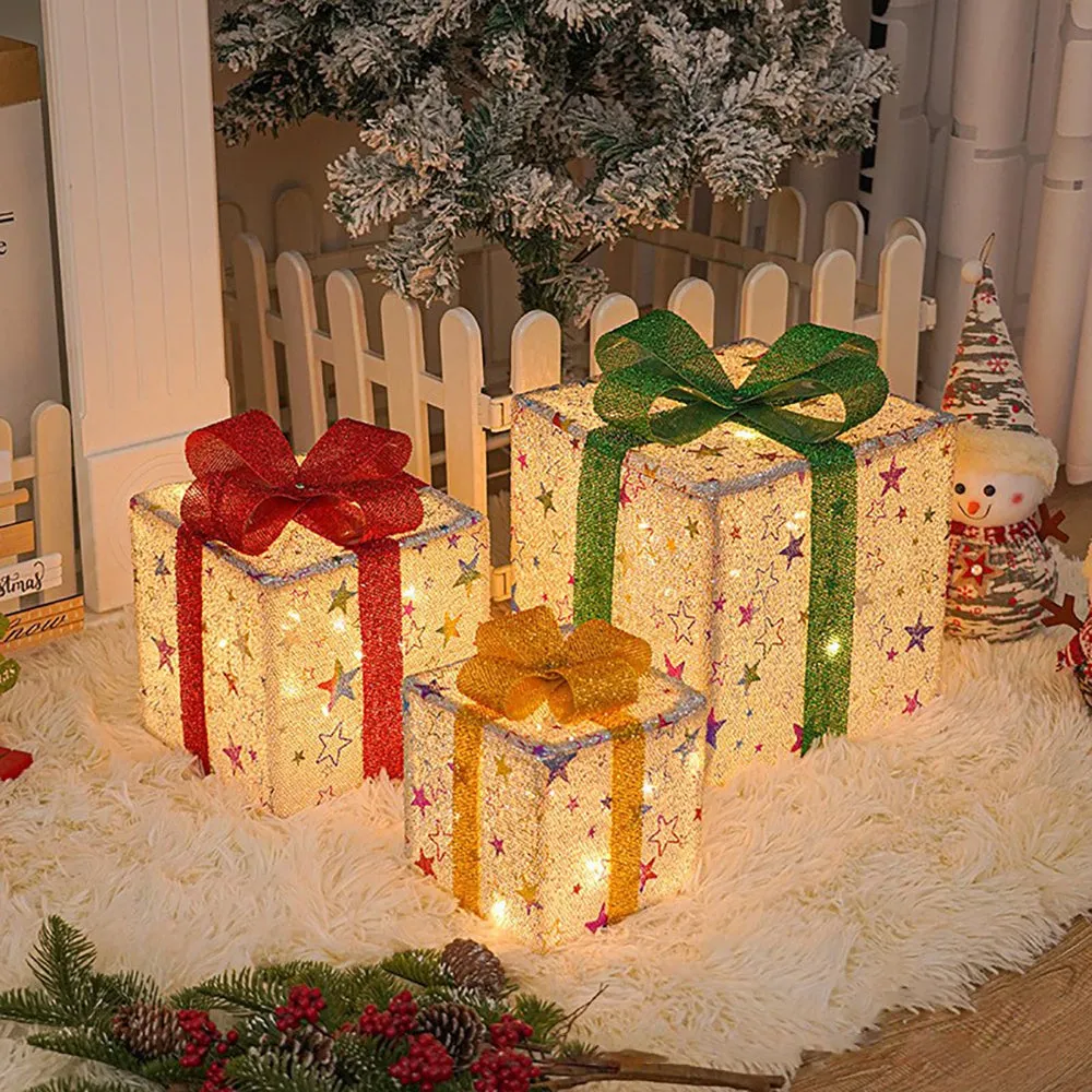 Christmas Lights Gift Box Set LED Holiday Yard Decoration – DecorsDeluxe