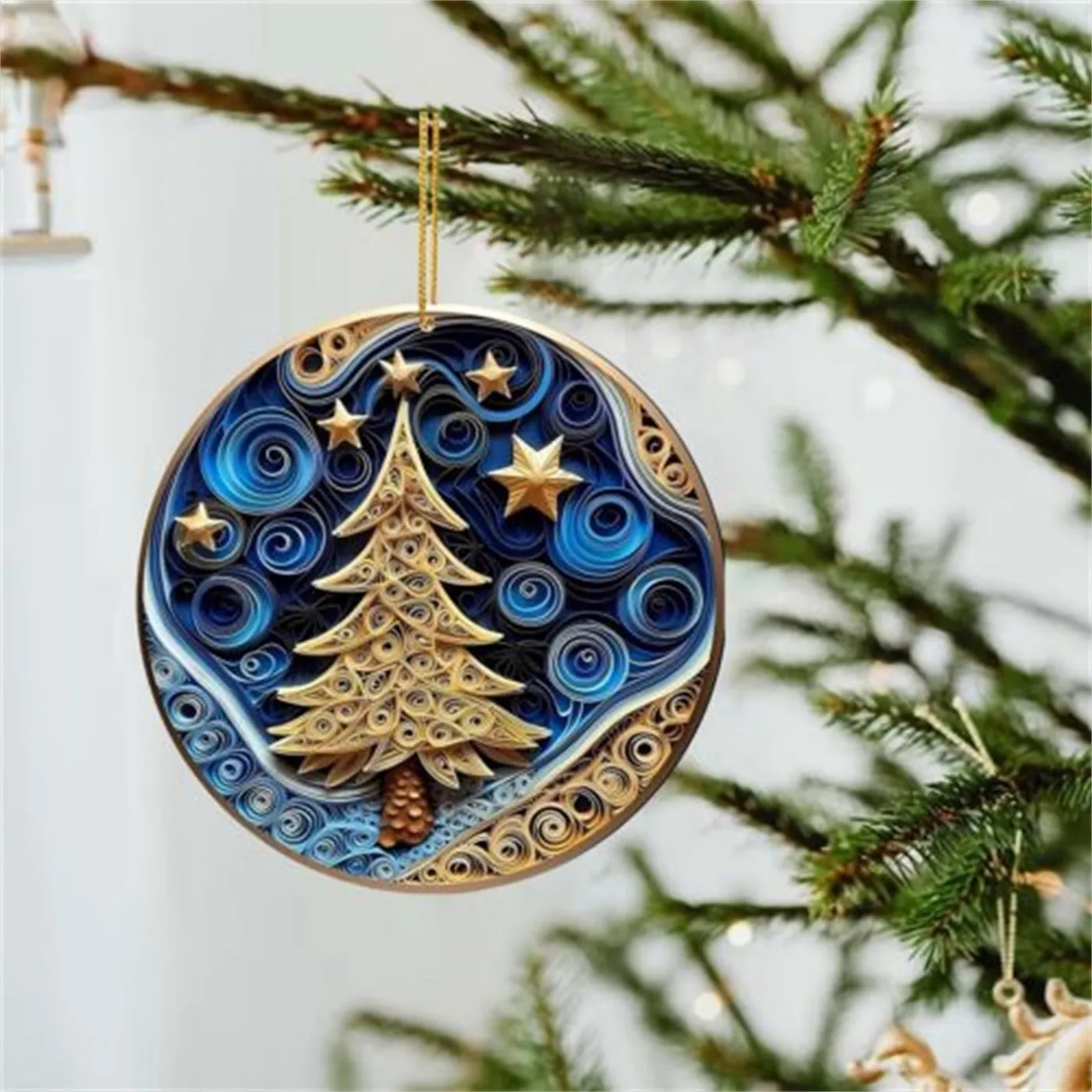 Christmas Mysterious Navy Blue And Gold Pendant Christmas Acrylic - Walmart.ca