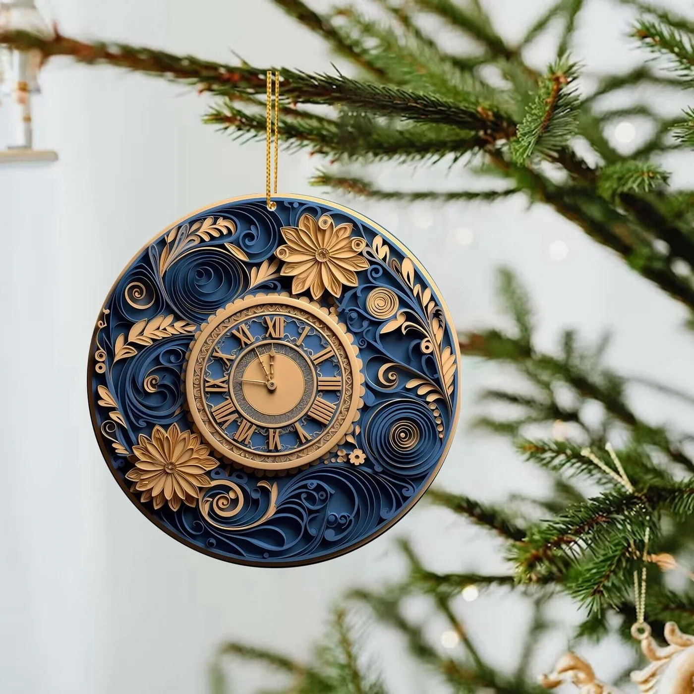 Christmas Mysterious Navy Blue And Gold Pendant Christmas Acrylic - Walmart.ca