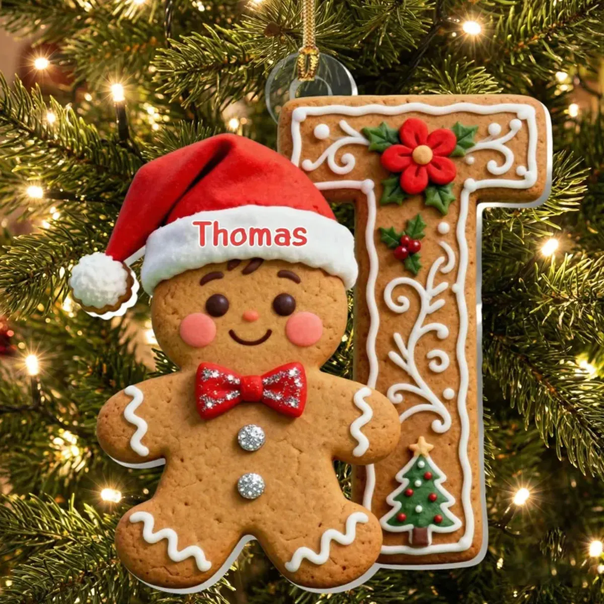 Christmas Ornament - Personalized Gingerbread Alphabet Ornament, Custom  Name Christmas Letter Gift - Personalized acrylic ornament 3sz