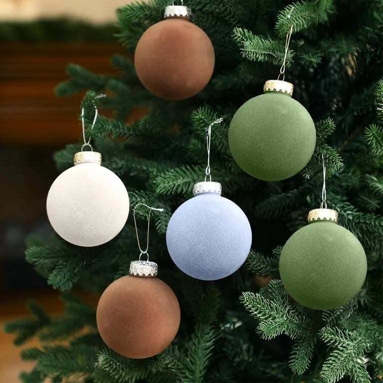 Christmas Ornaments Target Flocked Ornaments Flocked Christmas Ball Ornament Set, 12pcs Foam Hanging Baubles With Soft Velvet Look, Lightweight Christmas Tree Decorations For Wreaths, Garlands, ...