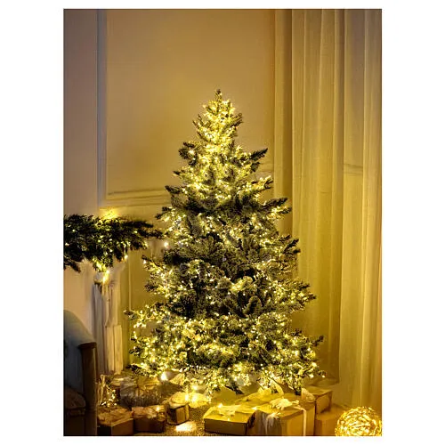 Christmas pine tree WW 180 cm 2200 LED warm white flocked poly light effects | online sales on HOLYART.com