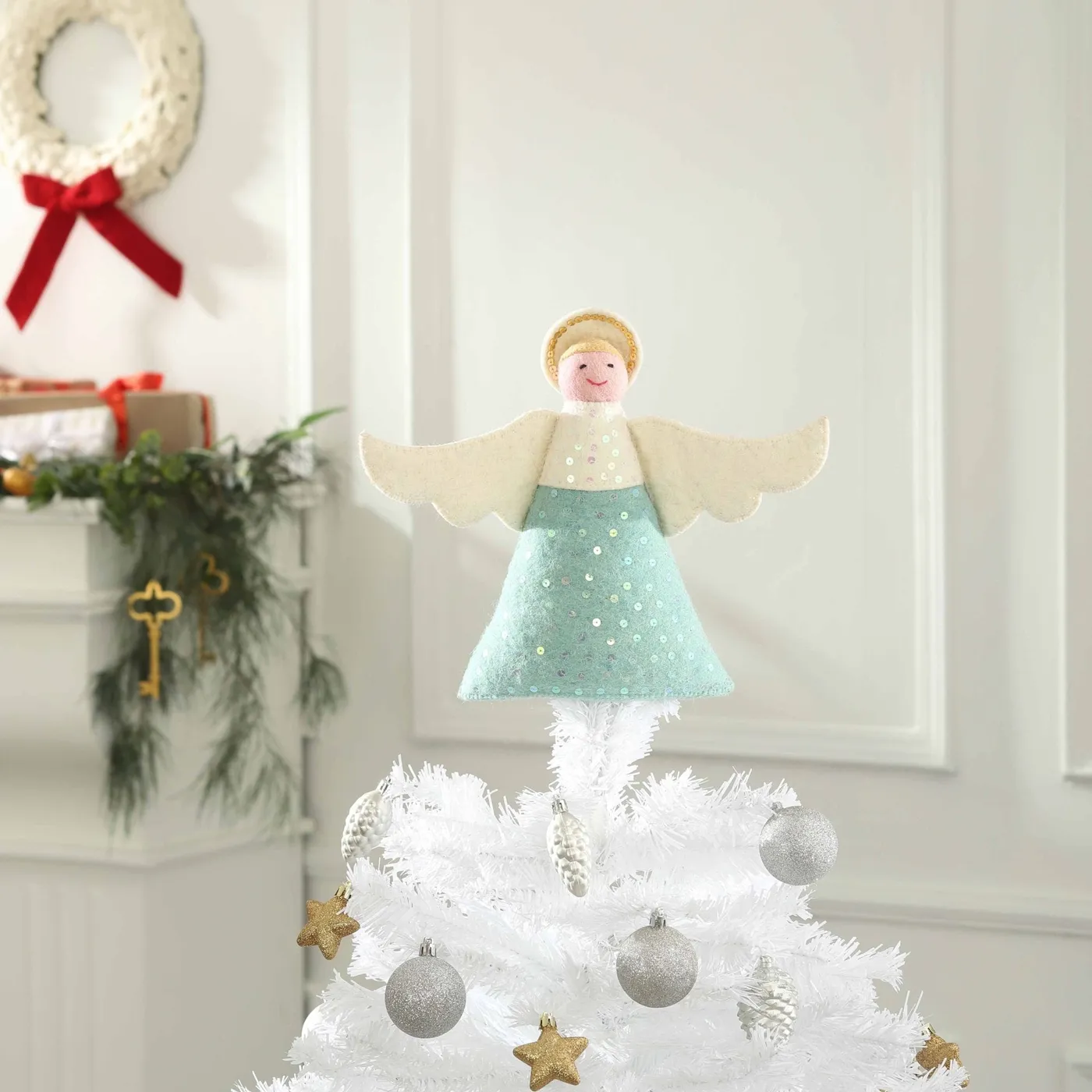 Christmas Rustic Angel Tree Topper Antique Brass Angel Tree Topper Decor Steals