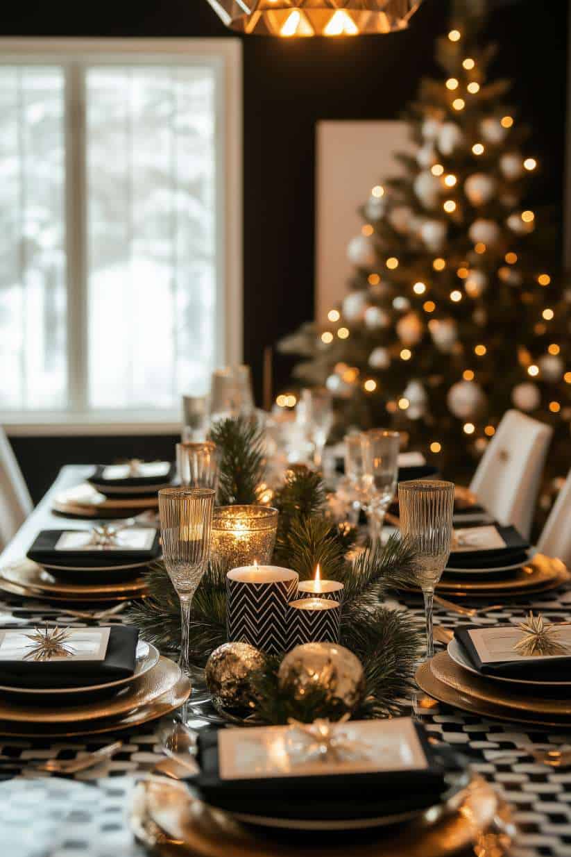 Christmas Table Black Glass Dining Table Decorating Ideas Christmas Table  Setting Ideas: From Traditional To Quirky