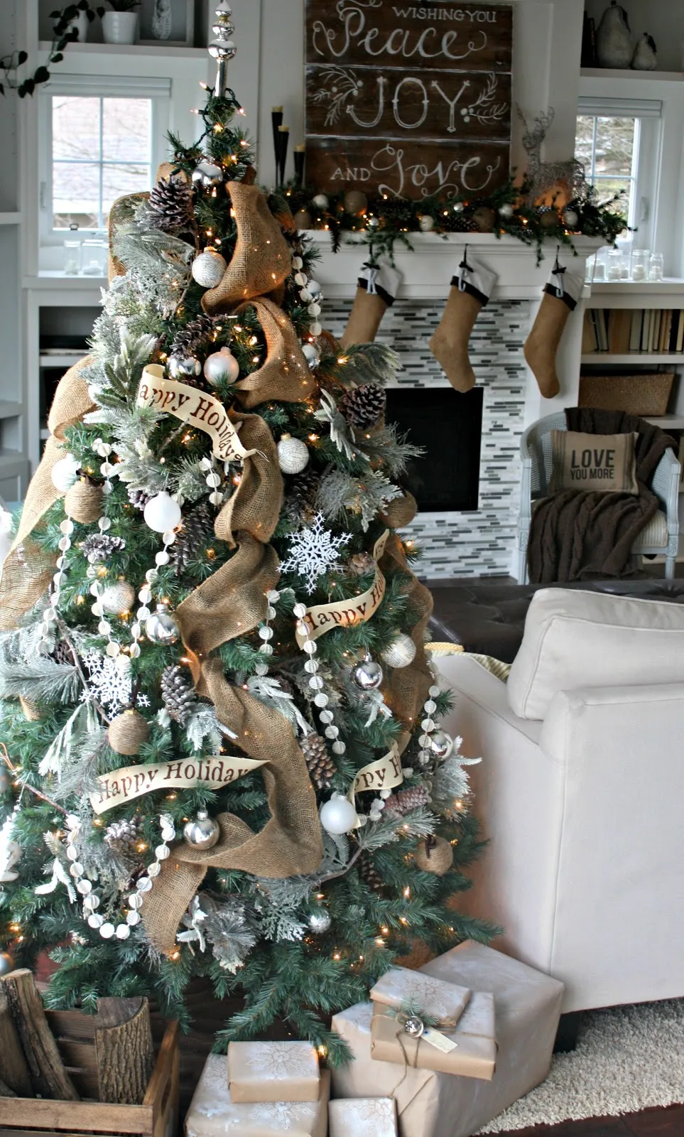 Christmas Tree Burlap Garland O Christmas Tree The Lilypad Cottage
