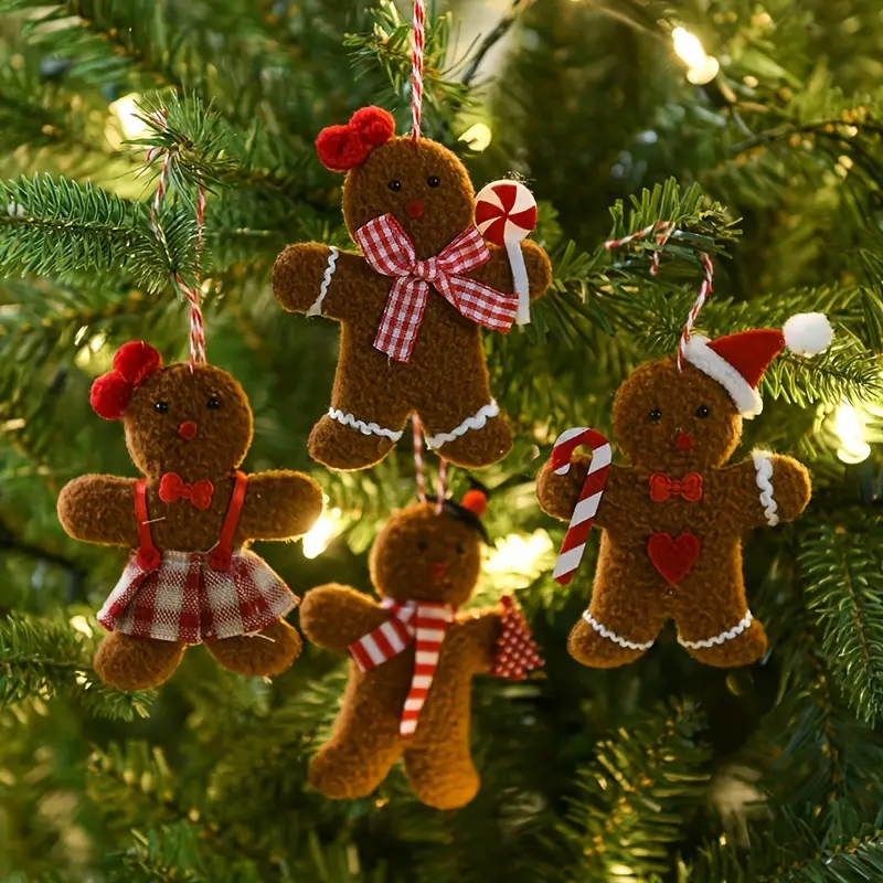 christmas tree coffee color gingerbread man fabric pendant - Temu Canada