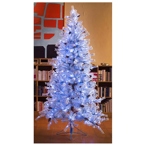 Christmas tree Victorian Blue, with natural pine cones, fake ice and 350  eco LEDs for indoor and outdoor use, 210 cm | online sales on HOLYART.co.uk