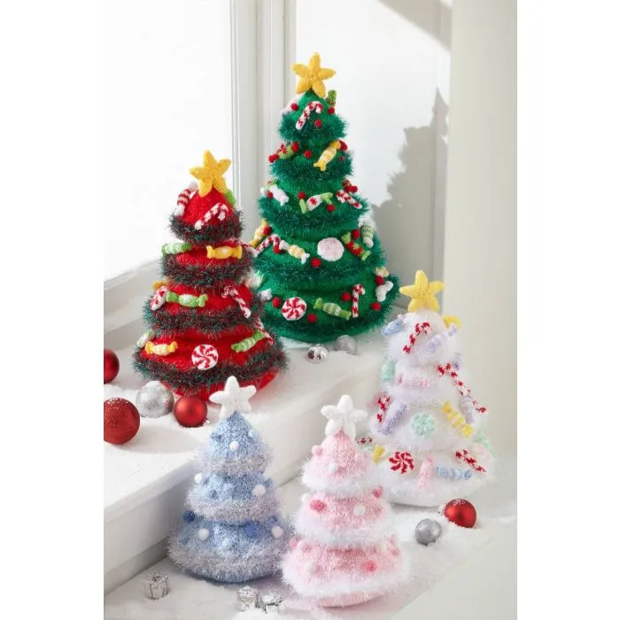 Christmas Trees in King Cole Tinsel Chunky, Glitz DK and Big Value Chunky (9195) | The Knitting Network