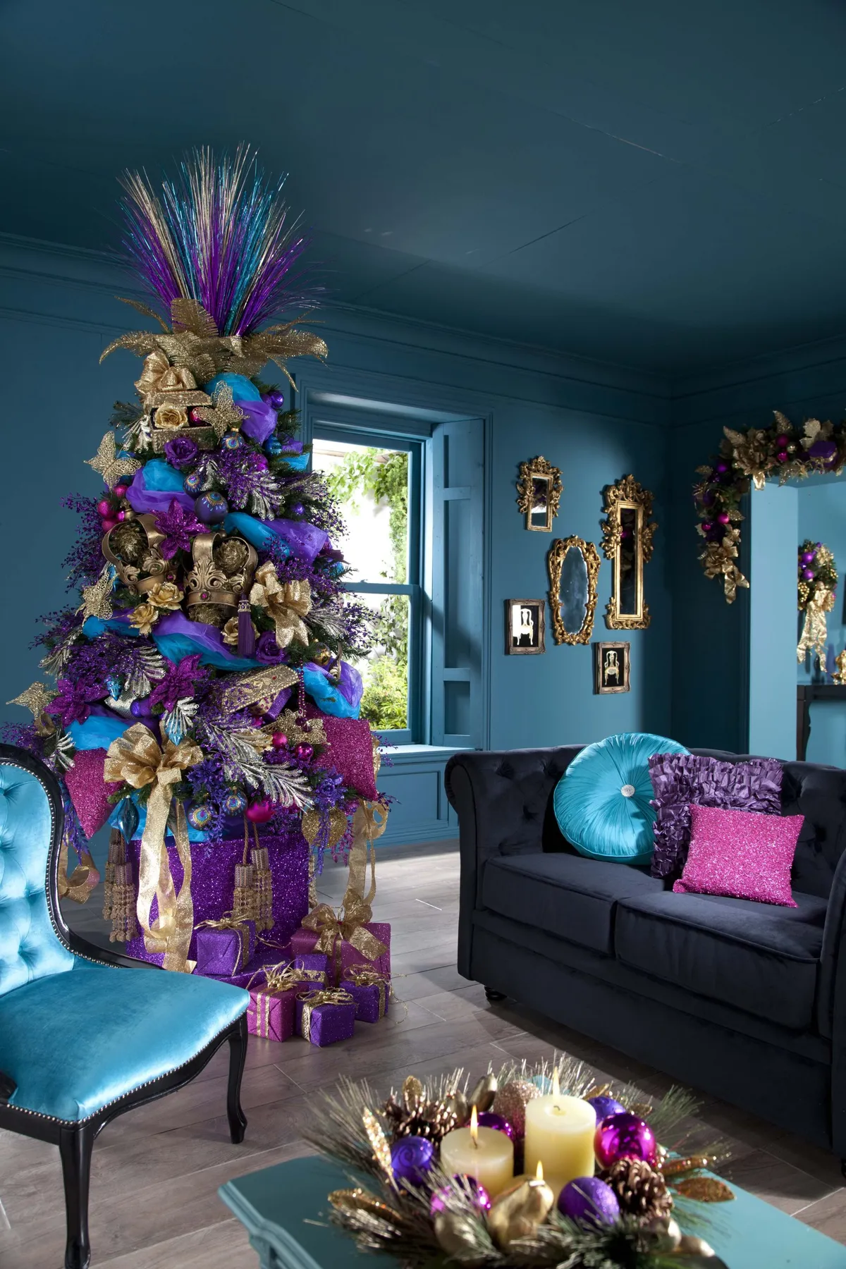 colorful Christmas tree decorating ideas - Amy's Art Table