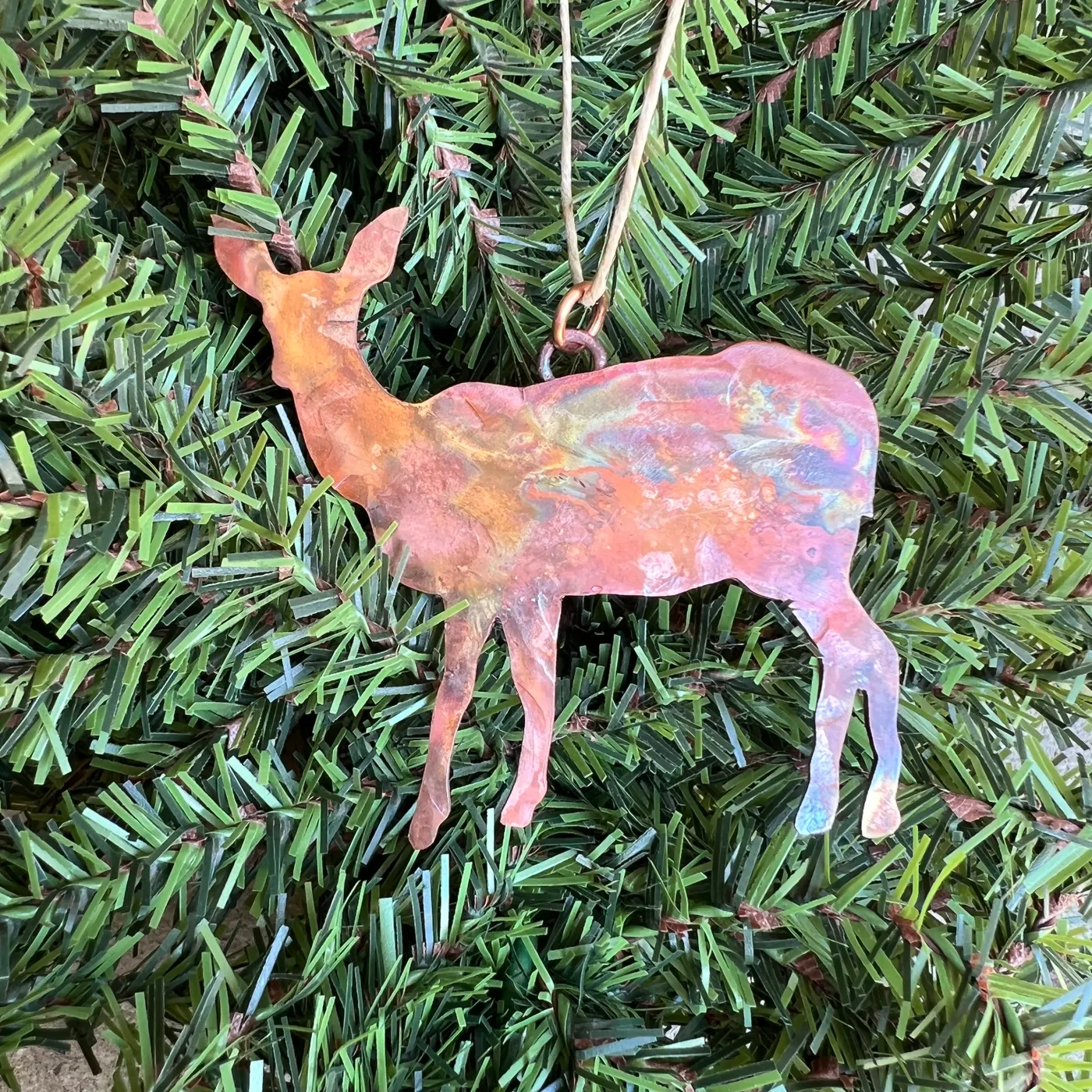Copper Deer Doe Silhouette Ornament | Wirestorm Creations