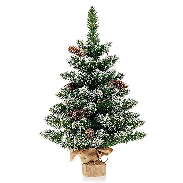 Costway 2FT Mini Pre-lit Christmas Tree Tabletop Small Artificial Xmas Tree 50 LED Light