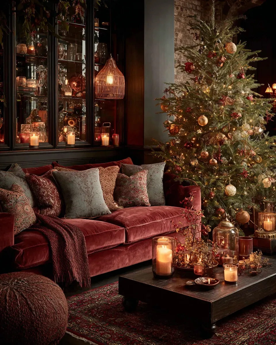 Cozy Christmas Living Room: Traditional Elegance Meets Modern Comfort 🎄