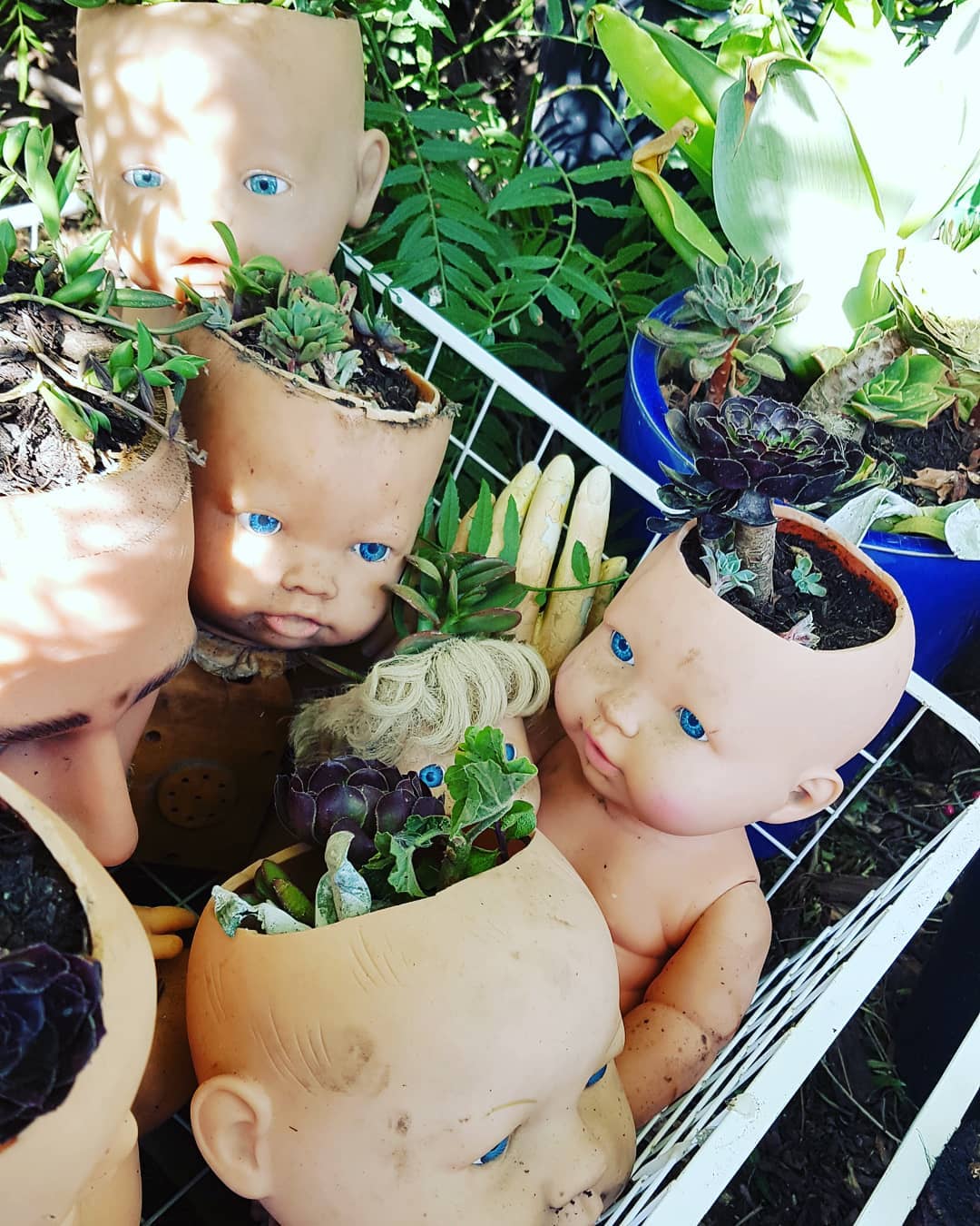 Creep Out Your Neighborhood With Baby Doll Head Planters » Design You Trust — Design Daily Since 2007