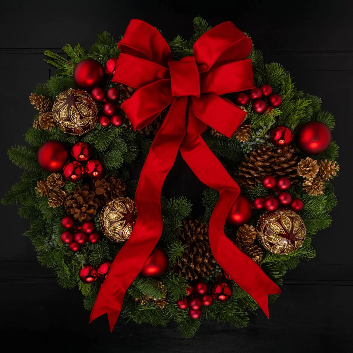 Crimson Traditions Wreath in Boston MA - Winston Flowers