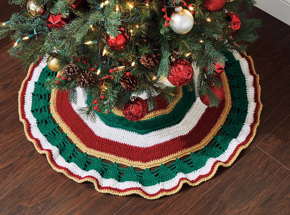 Crochet Christmas Christmas Handcrafted Holiday Tree Skirt Pieces Free Crochet  Tree Skirt Pattern For Modern Holiday