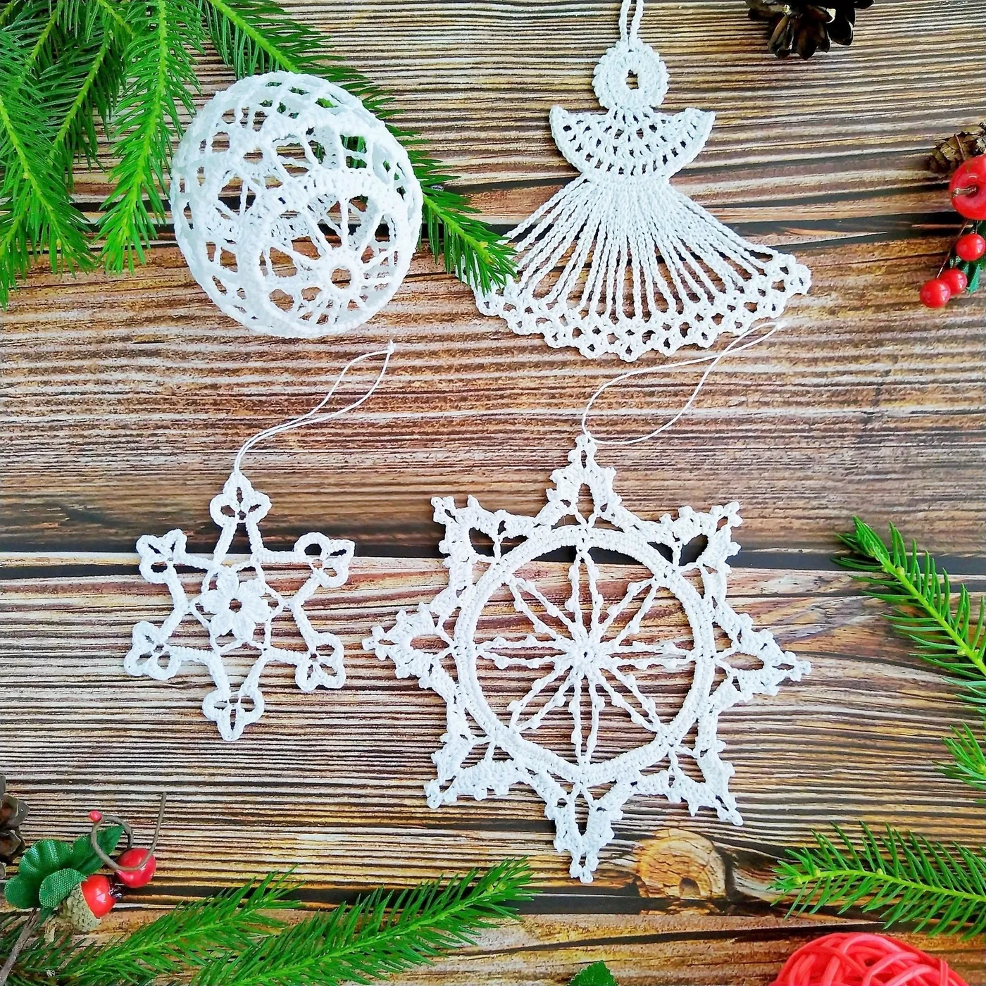 Crochet Pattern Lace Ornaments Christmas Bauble Crochet Pattern Crealandia