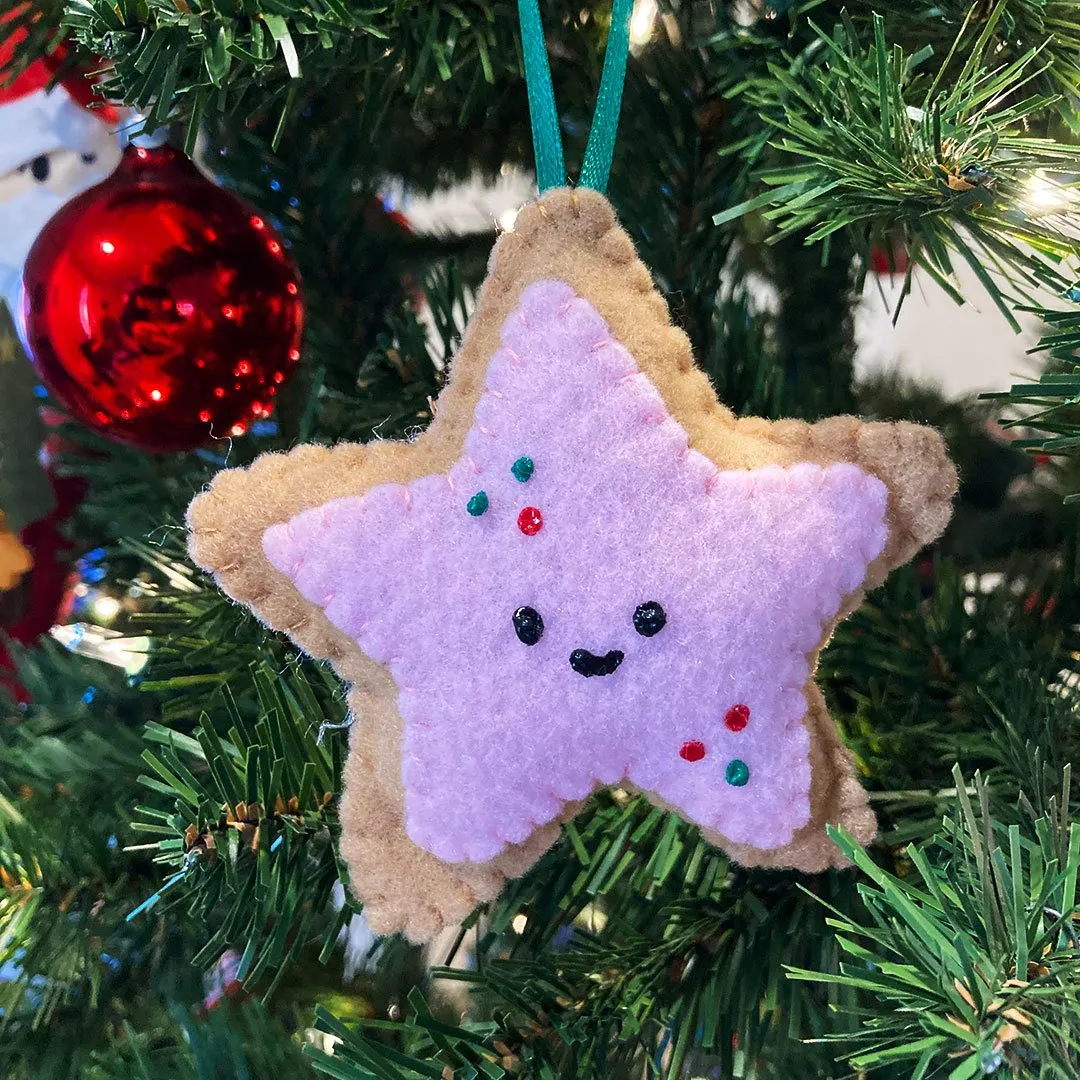 Cute Christmas Star Cookie Felt Ornament — Kimchi Kawaii