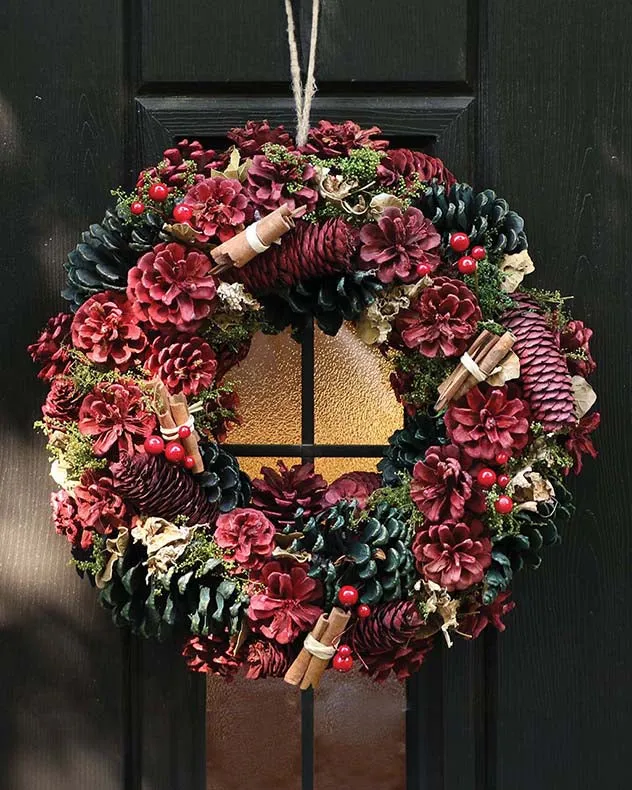 Dibor Luxury Cinnamon Pine Door Wreath 38cm 2026 Flash Sales