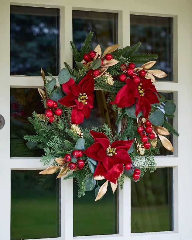 Dibor Poinsettia Heritage Wreath 55cm 2026 Clearance