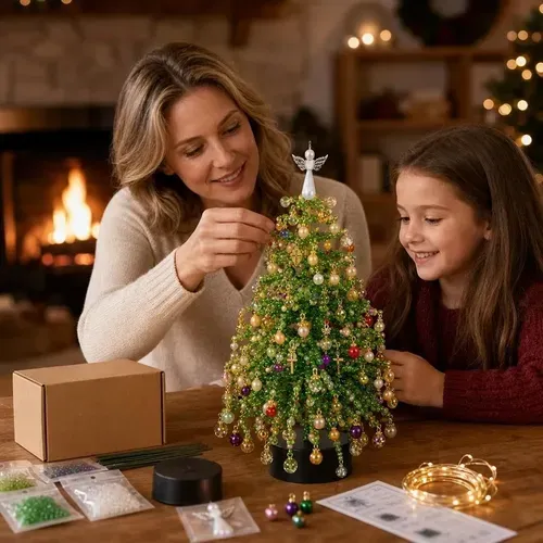Diy Beaded Christmas Tree Kit, Crystal Beading Christmas | Parcelamento sem juros