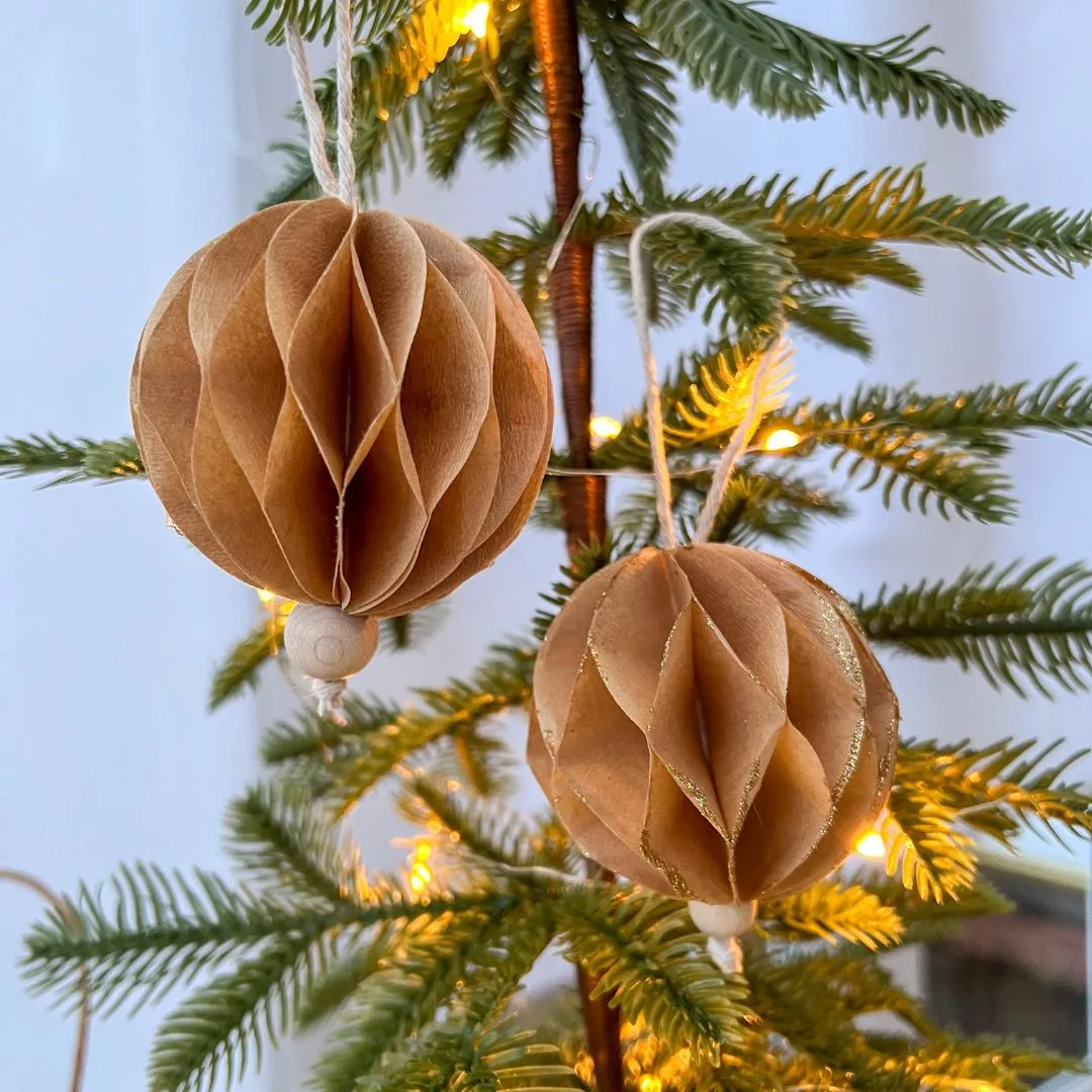 Diy Brown Christmas Ornaments DIY Honeycomb Christmas Ornaments Coffee Filters Cake Cases Craft