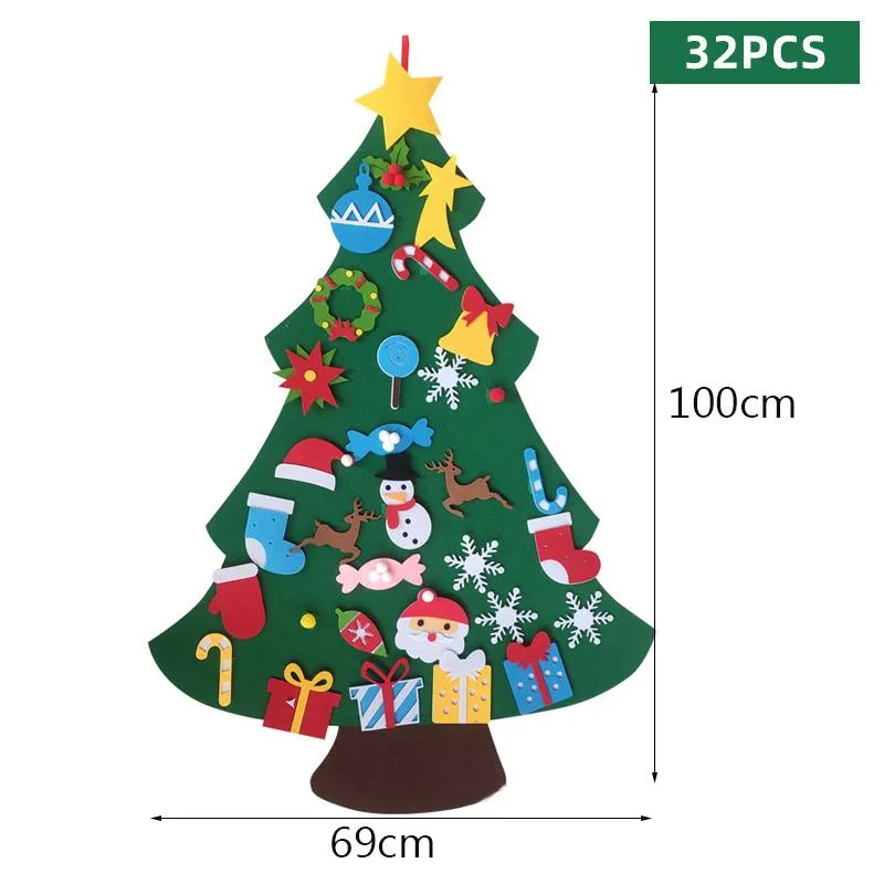 DIY Felt Christmas Tree Merry Christmas Decorations for Home New Year Xmas  Tree Toddlers Busy Board Kids Montessori Toys – buy the best products in  the Ayzeze online store