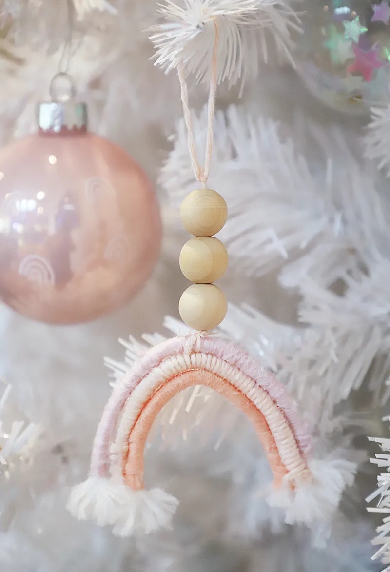DIY Macrame Rainbow Ornaments - A Bubbly Life