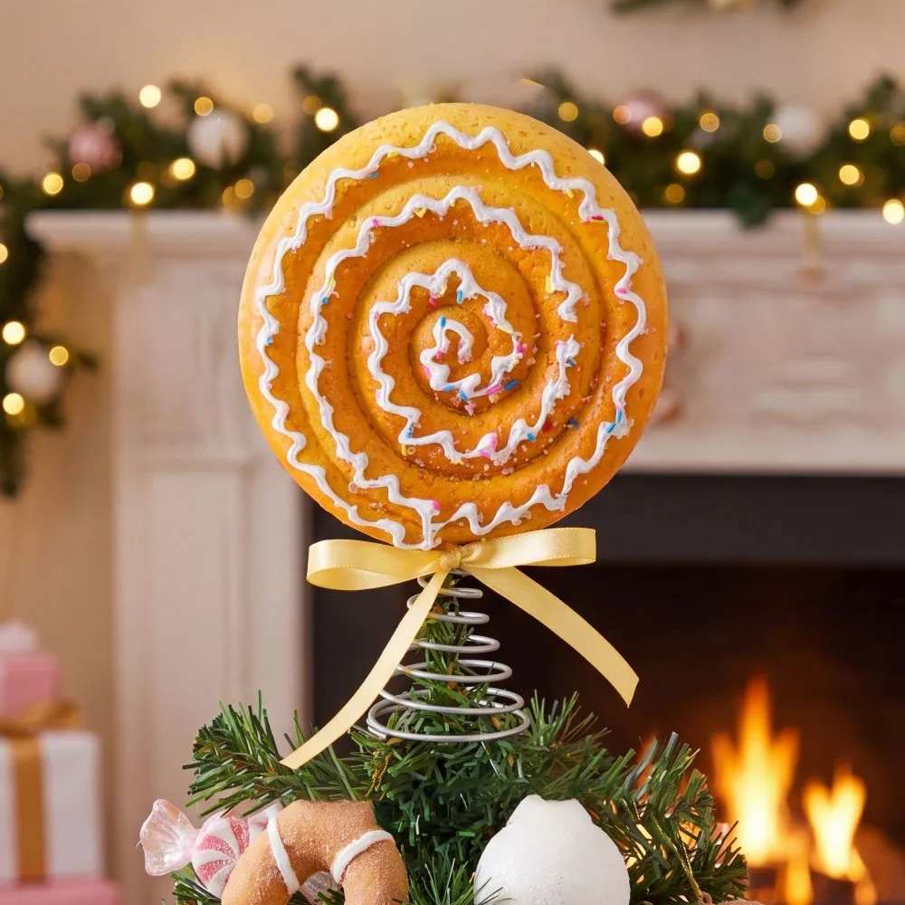 DONOVAN Lollipop Xmas Tree Topper, Foam Colorful Icing Design Candy  Christmas Tree Topper, with Glitter Romantic Spring Base Candy Tree Hat  Ornament New Year | Shopee Philippines