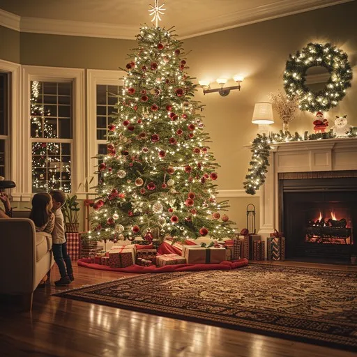 Download Cozy Christmas Evening Image - Christmas, Festive, Tree | StockCake